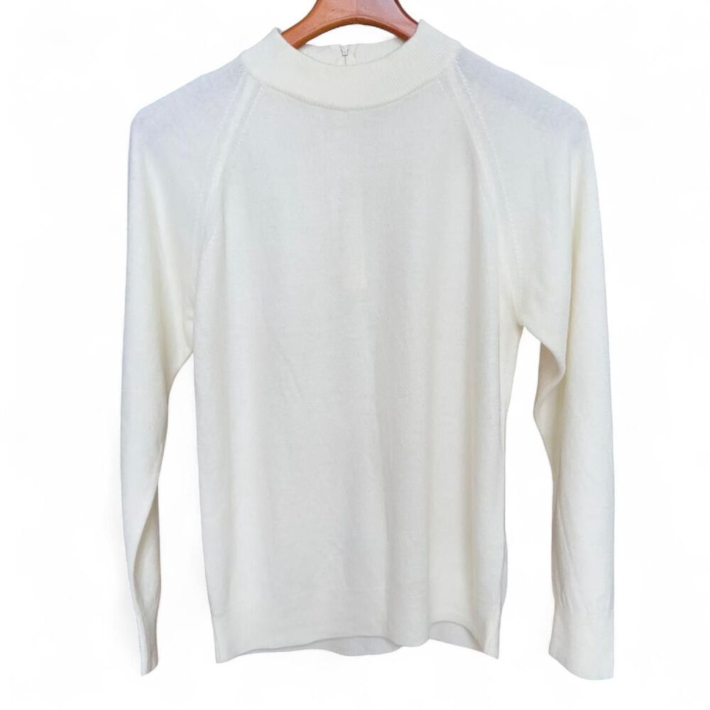 Vintage 70s Designers Originals Cream mock neck sweater size S